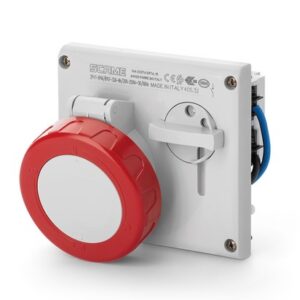 مادگی سه فاز پنج پین اینترلاک 32 آمپر توکار IP67